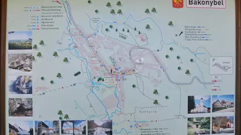 Bakonybél térkép és látnivalók