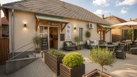 bakonyi kávéző lakással - AI generálta homlokzat